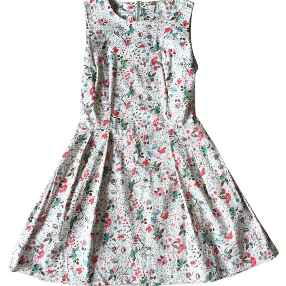 Gap sleeveless dress. Floral print. Size 8 White